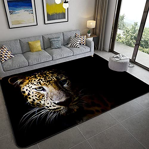 SHELOG 3D-Leopardenmuster-Tigermusterbereich Teppich-Fußmatte Badezimmer-Antirutschmatte Wohnzimmerschlafzimmerdekoration Türbodenteppich von SHELOG