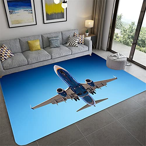 SHELOG 3D Moderne Kunst Flugzeug rechteckiger Teppich modernes Zuhause Wohnzimmer Boden Schlafzimmer Teppich Kunst Poster Matte von SHELOG