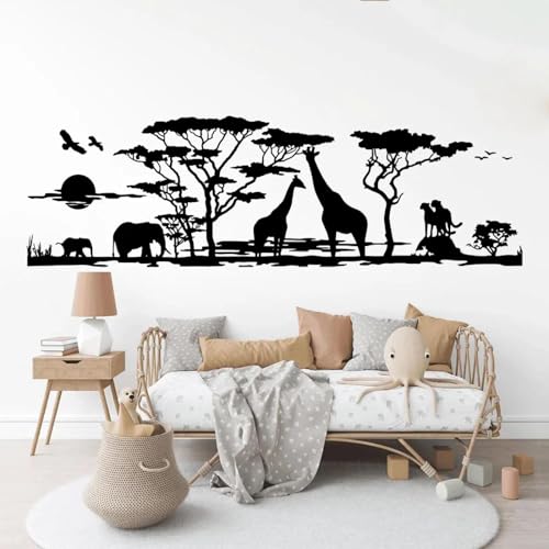SHELOG Afrikanische Savanne Tier Baum Wandaufkleber Wohnzimmer Schlafzimmer Giraffe Vogel Elefant Safari Dschungel Wandtattoo Kinderzimmer Dekoration SHELOG Afrikanische Savanne Tier Baum Wandaufkleber Wohnzimmer Schlafzimmer Giraffe Vogel Elefant Safari Dschungel Wandtattoo Kinderzimmer Dekoration von SHELOG