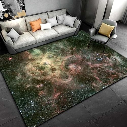 SHELOG Galaxie-Nebel-Muster-Teppich, Kinderzimmer, Wohnzimmer, Spielzimmer, dekorative Bodenmatte, Küche, Badezimmer, Rutschfester Teppich von SHELOG