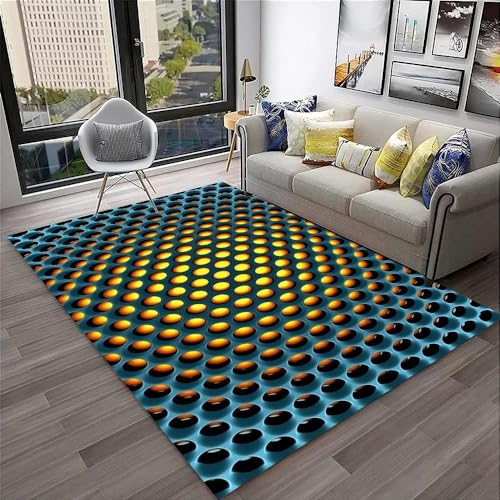 SHELOG Optische Täuschung Geometrischer Bereich Teppich Fußmatte Badezimmer Anti-Rutsch-Matte Wohnzimmer Schlafzimmer Dekoration Tür Boden Teppich von SHELOG