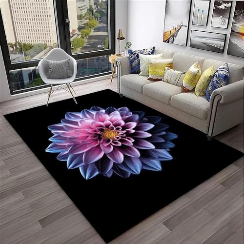 SHELOG Pflanze Gänseblümchen Blume Anti-Rutsch-Fußmatte Teppich Schlafzimmer Teppich Dekoration Treppenmatte Home Dekoration Kunst Teppich von SHELOG