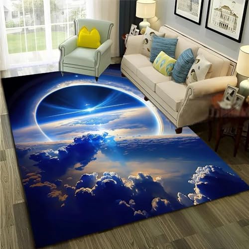 SHELOG Space Nebula Anti-Rutsch-Fußmatte Teppich Schlafzimmer Teppich dekorative Treppenmatte Home dekorative Kunst Teppich von SHELOG