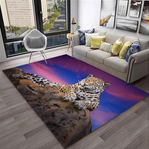 SHELOG Tier Leopard Bereich Teppich Fußmatte Badezimmer Anti-Rutsch-Matte Wohnzimmer Schlafzimmer Dekoration Tür Boden Teppich von SHELOG