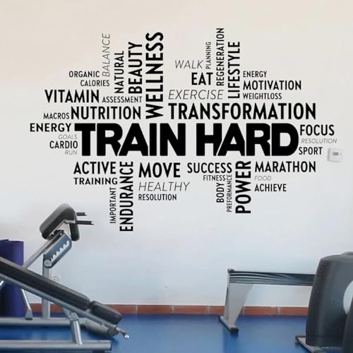 SHELOG Training Hard Home Gym Wandtattoo Dekoration Fitness Gym Zitate motivierende inspirierende Workout Aufkleber Kunst Aufkleber SHELOG Training Hard Home Gym Wandtattoo Dekoration Fitness Gym Zitate motivierende inspirierende Workout Aufkleber Kunst Aufkleber von SHELOG