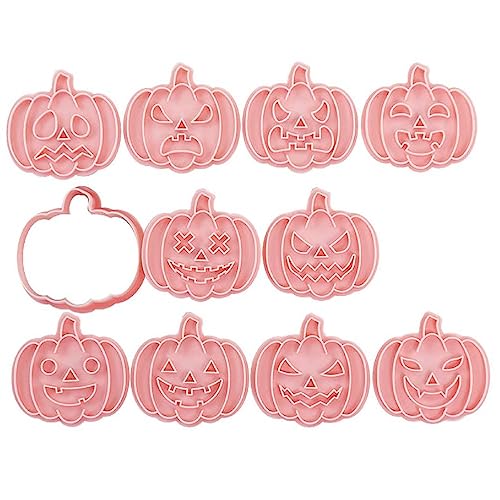 10 Stück Kunststoff Keksform Keksstempel Halloween Ausstechformen DIY Fondant Kuchenform Backen Sugarcraft Form Halloween Kekse Form Ausstechformen Backen Sugarcraft Form von SHENGANG