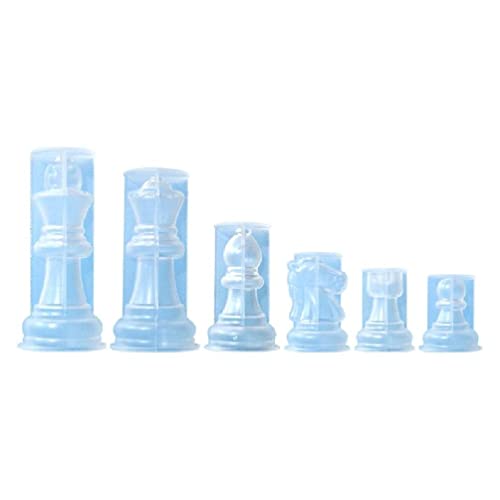 SHENGANG Silikon-Schachfiguren-Formen, Schachharz-Formen-Set, Schachbrettspiel, Silikonmaterial, Handarbeitszubehör für Handwerk, Schach, Silikonformen für Epoxidharz von SHENGANG