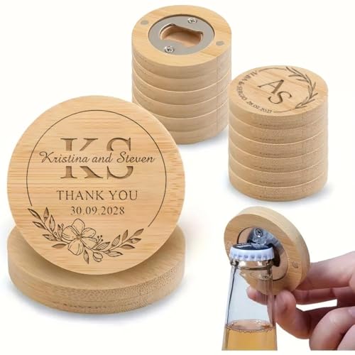 Personalisierter Runder Magnetischer Bierflaschenöffner, Individueller 2-in-1-Flaschenöffner/Untersetzer Aus Holz Mit Eingraviertem Namen Und Datum, Geschenk Für Hochzeitsgäste, Bars Und Partys(50pcs) Personalisierter Runder Magnetischer Bierflaschenöffner, Individueller 2-in-1-Flaschenöffner/Untersetzer Aus Holz Mit Eingraviertem Namen Und Datum, Geschenk Für Hochzeitsgäste, Bars Und Partys(50pcs) von SHENGBEIDZ