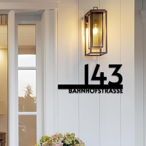 Personalisiertes Hausnummernschild Für Außenwände, Individuelle Moderne 3D-Hausnummernschilder, Mattschwarze Schwebende Türschilder, Einzugsgeschenk(12inches) von SHENGBEIDZ