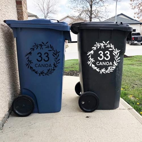 SHENGBEIDZ 3 Stück Individuelle Nummern-/Hausnummernaufkleber, Individueller Mülltonnenaufkleber, Mülleimer-ID, Vinyl-Aufkleber, Wandaufkleber, Heimdekoration(15cm) von SHENGBEIDZ