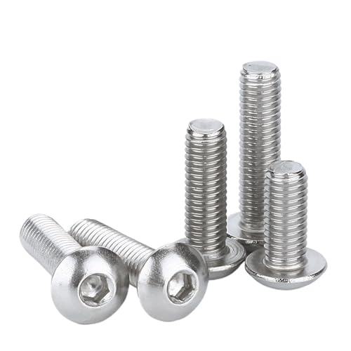 SHENGG 10 Teile/los M2 M2.5 M3 M4 M5 M6 M8 304 Edelstahl Sechskant Innensechskant Knopfkopfschraube Schrauben Runder Flachkopfschraube Standoff(12mm x10pcs,M5) von SHENGG