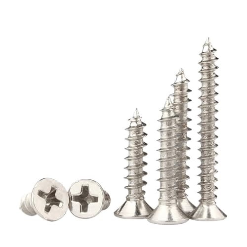 SHENGG 10 teile/los Kreuzschlitz Senkkopf selbstschneidende Schraube M3 M3.5 M4 M5 M6 M8 Edelstahl Möbelschraube(18mm x10pcs,M6) von SHENGG