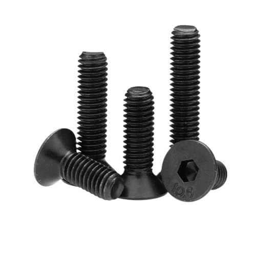 SHENGG 10.9 Kohlenstoffstahl Linksgewinde Senkkopf Sechskantschrauben Rückwärtsschraube M4 M5 M6 M8 Flache Innensechskantschraube(M4x35 20pcs) von SHENGG