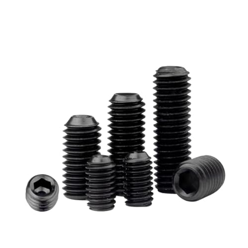SHENGG 100 teile/los Headless Stellschraube M2 M2.5 M3 M4 M5 M6 M8 M10 Carbon Stahl Innensechskant Stellschraube Härte 12,9 GRADE(5mm x100pcs,M4) von SHENGG