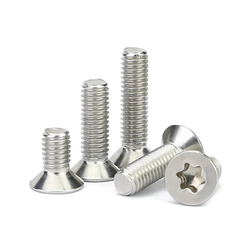 SHENGG 100 teile/los Sechslappen Flachen Senkkopfschraube Bolzen M1.6 M2 M2.5 M3 M4 M5 M6 M8 304 A2-70 Edelstahl GB2673(8mm x100pcs,M3) von SHENGG