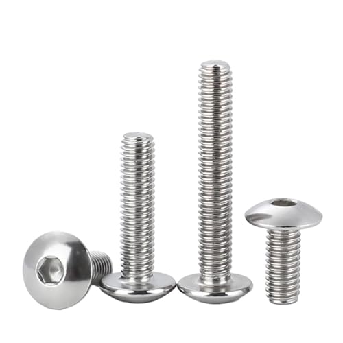 SHENGG 304 Edelstahl (A2-70) Innensechskantschrauben Kopf Innensechskant Knopfkopfschraube M2 M2.5 M3 M4 M5 M6 M8 M10(20mm,M5 (20pcs)) von SHENGG