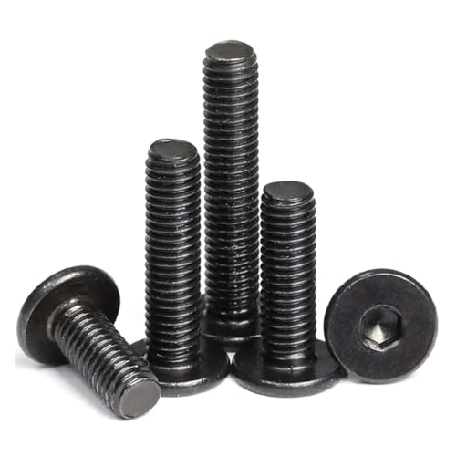 SHENGG 5~50 teile/los M2 M2.5 M3 M4 M5 M6 M8 Schwarz Verzinkt 304 Edelstahl Hex Innensechskant Ultra Dünne flache Wafer Kopf Schraube(Black 304,M4x6mm (20pcs)) von SHENGG