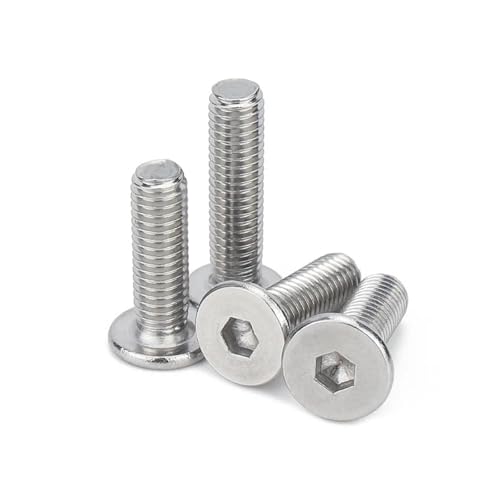 SHENGG 5~50 teile/los M2 M2.5 M3 M4 M5 M6 M8 Schwarz Verzinkt 304 Edelstahl Hex Innensechskant Ultra Dünne flache Wafer Kopf Schraube(White 304,M4x20mm (20pcs)) von SHENGG