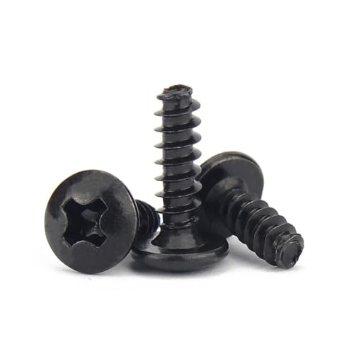 SHENGG 50 Stück M3 M3.5 M4 Schwarzes Zink/Nickel plattiert/304 Edelstahl Kreuzschlitz Blechschrauben(Black Zinc Plated,8MM X50PCS_M3) von SHENGG
