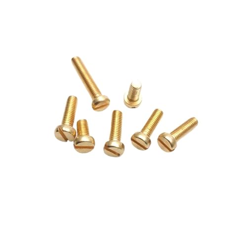 SHENGG DIN84 Messing-Zylinderkopf-Schlitzschraube M0.8-M5(M1.6X8 100PCS) von SHENGG