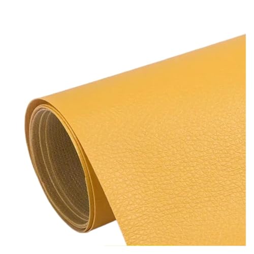 SHENGG DIY Selbstklebender PU-Leder-Reparaturflicken, Leder-Fix-Aufkleber for Sofa, Autositz, Tisch, Stuhl, Tasche, Schuhe, Bett, Auto, Motorradsitz(Yellow,200x50cm) von SHENGG