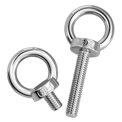 SHENGG M3 M4 M5 M6 M8 M10 M12 M14 M16 M18 M20 304 Edelstahl Marine Hebeöse Schraube Ring Ringschraube Haken Mutter Schrauben(70mm,M6-(2pcs)) von SHENGG
