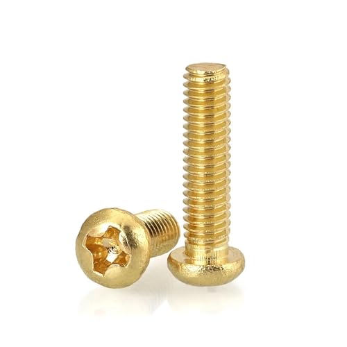 SHENGG Messing Rund Flachkopf Senkkopf Kreuzschlitz Maschinenschrauben M2 M2.5 M3 M4 M5 M6(Round head,M6x30 (10pcs)) von SHENGG