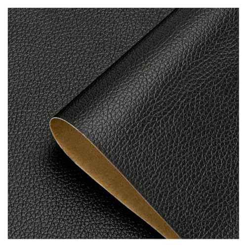 SHENGG Selbstklebendes Leder-Reparatur-Flickenband, selbstklebend, for Sofa, Motorrad, Autositz, Stuhl, Tasche, Heim, Blätter, Aufkleber, Flicken(Black,300cm x 138cm) von SHENGG