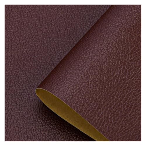 SHENGG Selbstklebendes Leder-Reparatur-Flickenband, selbstklebend, for Sofa, Motorrad, Autositz, Stuhl, Tasche, Heim, Blätter, Aufkleber, Flicken(Brown,100cm x 138cm) von SHENGG