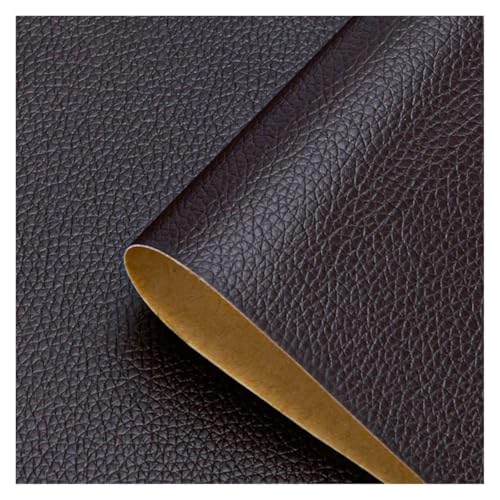 SHENGG Selbstklebendes Leder-Reparatur-Flickenband, selbstklebend, for Sofa, Motorrad, Autositz, Stuhl, Tasche, Heim, Blätter, Aufkleber, Flicken(Dark Coffee,100cm x 138cm) von SHENGG