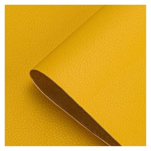 SHENGG Selbstklebendes Leder-Reparatur-Flickenband, selbstklebend, for Sofa, Motorrad, Autositz, Stuhl, Tasche, Heim, Blätter, Aufkleber, Flicken(Yellow,50cm x 68cm) von SHENGG