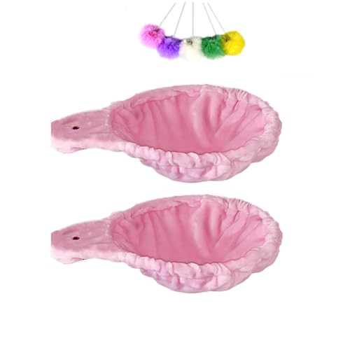 SHENGOCASE 33,5 cm 2er-Pack rosa Nest Korb Liege Hängematte Bett für Katzenbaum Katzenturm Ersatz, 5er-Pack Hängespielzeuge, Katzenbaum Zubehör Hängematte Befestigung (Medium 2 Stück, Rosa) von SHENGOCASE