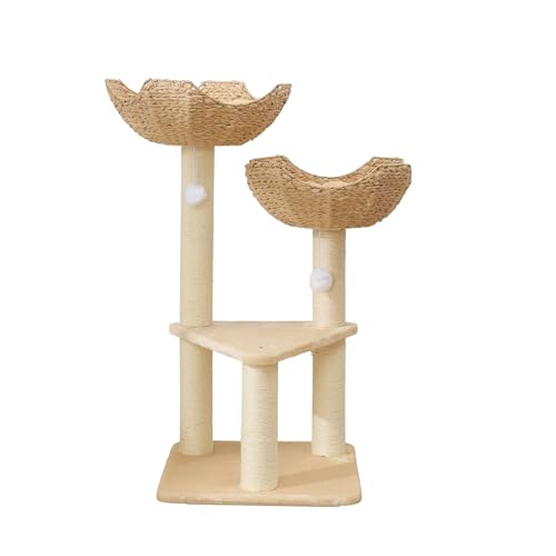 SHENGOCASE Kratzbaum Turm mit Rattan-Weidenkorb, 2 große Nestkörbe, Bett, Fensterstange für große Katzen bis zu 11,3 kg SHENGOCASE Kratzbaum Turm mit Rattan-Weidenkorb, 2 große Nestkörbe, Bett, Fensterstange für große Katzen bis zu 11,3 kg von SHENGOCASE