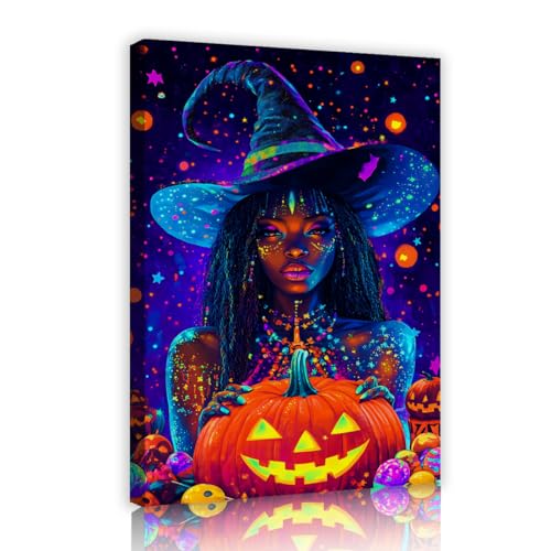 Halloween Hexe Leinwanddruck Wandkunst Kürbis Thema Mysteriöse magische Wanddekoration Poster für Wohnzimmer Schlafzimmer Wohnung bereit zum Aufhängen 55x80cm Innenrahmen Halloween Hexe Leinwanddruck Wandkunst Kürbis Thema Mysteriöse magische Wanddekoration Poster für Wohnzimmer Schlafzimmer Wohnung bereit zum Aufhängen 55x80cm Innenrahmen von SHENGPOSTER