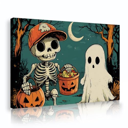 Halloween Leinwanddrucke Wandkunst Skelett Geist Wildnis Mond Wandposter für Jugendzimmer Schlafsaal Wohnkultur Malerei bereit zum Aufhängen 30x42cm Innenrahmen Halloween Leinwanddrucke Wandkunst Skelett Geist Wildnis Mond Wandposter für Jugendzimmer Schlafsaal Wohnkultur Malerei bereit zum Aufhängen 30x42cm Innenrahmen von SHENGPOSTER