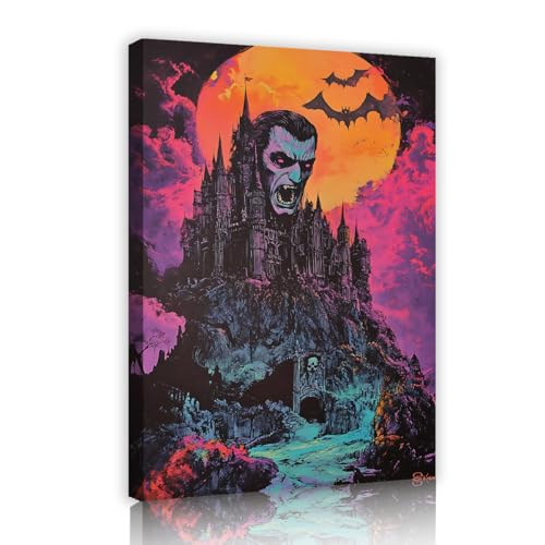 SHENGPOSTER Beängstigende Schädel Schloss Leinwanddrucke Wandkunst Fledermäuse Mond Wolken Halloween Thema Wandmalerei für Wohnzimmer Schlafzimmer Gothic Home Dekoration 85x120cm Innenrahmen SHENGPOSTER Beängstigende Schädel Schloss Leinwanddrucke Wandkunst Fledermäuse Mond Wolken Halloween Thema Wandmalerei für Wohnzimmer Schlafzimmer Gothic Home Dekoration 85x120cm Innenrahmen von SHENGPOSTER