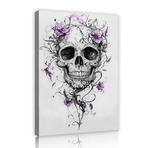 SHENGPOSTER Blumen- und Totenkopf-Leinwanddrucke Wandkunst Abstrakte Naturmalerei Wanddekoration für Zuhause Wohnzimmer Schlafzimmer Moderne Drucke Lila Schwarz 85x120cm Innenrahmen SHENGPOSTER Blumen- und Totenkopf-Leinwanddrucke Wandkunst Abstrakte Naturmalerei Wanddekoration für Zuhause Wohnzimmer Schlafzimmer Moderne Drucke Lila Schwarz 85x120cm Innenrahmen von SHENGPOSTER