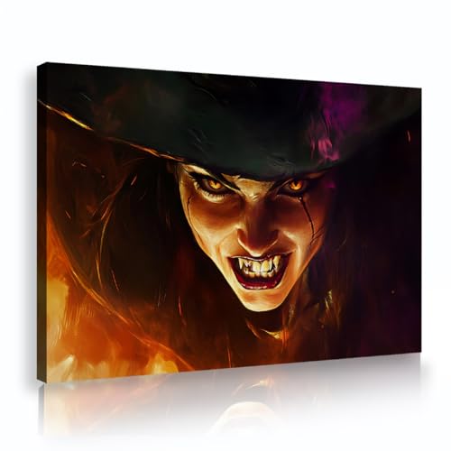 SHENGPOSTER Gruselige Hexe Leinwanddrucke Wandkunst Halloween Urlaub Haus Wanddekoration Abstrakte feurige Leinwandmalerei für Wohnzimmer Wohnung bereit zum Aufhängen 70x105cm Innenrahmen SHENGPOSTER Gruselige Hexe Leinwanddrucke Wandkunst Halloween Urlaub Haus Wanddekoration Abstrakte feurige Leinwandmalerei für Wohnzimmer Wohnung bereit zum Aufhängen 70x105cm Innenrahmen von SHENGPOSTER