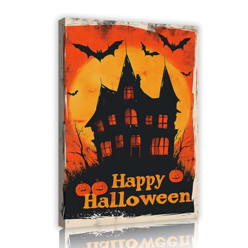 SHENGPOSTER Halloween Haunted House Leinwand Wandkunstdrucke gruselige Fledermäuse und Kürbisse Wanddekoration Leinwandmalerei für Zuhause und Büro Wohnung 40x56cm Innenrahmen SHENGPOSTER Halloween Haunted House Leinwand Wandkunstdrucke gruselige Fledermäuse und Kürbisse Wanddekoration Leinwandmalerei für Zuhause und Büro Wohnung 40x56cm Innenrahmen von SHENGPOSTER