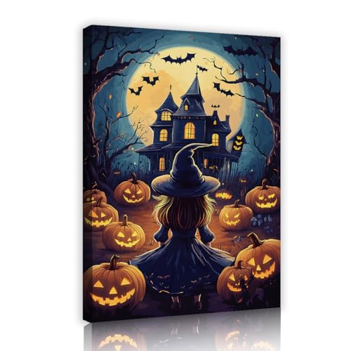 SHENGPOSTER Halloween Hexe Leinwanddrucke Wandkunst Spukhaus Kürbisse Laternen Fledermäuse Gothic Zeitgenössische Kunstdrucke Dekor für Bauernhaus Wohnzimmer 70x105cm Innenrahmen SHENGPOSTER Halloween Hexe Leinwanddrucke Wandkunst Spukhaus Kürbisse Laternen Fledermäuse Gothic Zeitgenössische Kunstdrucke Dekor für Bauernhaus Wohnzimmer 70x105cm Innenrahmen von SHENGPOSTER