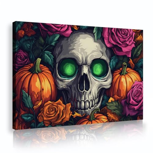 SHENGPOSTER Rose Schädel und Kürbis Leinwanddruck Wandkunst Gothic Blumen Wandkunstwerk Bilder für Badezimmer Waschküche Halloween Thanksgiving Dekor 35x52cm Innenrahmen SHENGPOSTER Rose Schädel und Kürbis Leinwanddruck Wandkunst Gothic Blumen Wandkunstwerk Bilder für Badezimmer Waschküche Halloween Thanksgiving Dekor 35x52cm Innenrahmen von SHENGPOSTER
