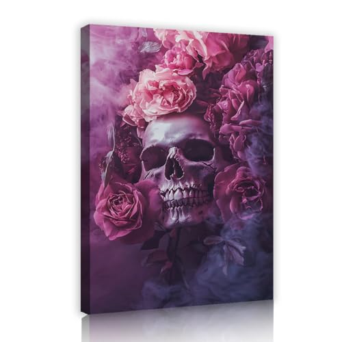 Totenkopf und Rosen Leinwanddrucke Wandkunst Gothic Dekor Dunkler Horror Ästhetik Wandkunst Poster für Wohnzimmer Spielzimmer Arbeitszimmer Rosa 70x105cm Innenrahmen Totenkopf und Rosen Leinwanddrucke Wandkunst Gothic Dekor Dunkler Horror Ästhetik Wandkunst Poster für Wohnzimmer Spielzimmer Arbeitszimmer Rosa 70x105cm Innenrahmen von SHENGPOSTER
