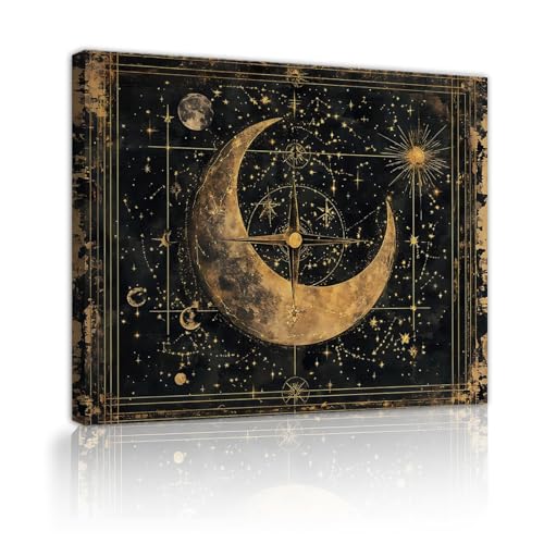 Vintage Chic Wandkunst Malerei Sterne Mond Römische Kunst Stil Leinwand Poster Zeitgenössische Bilder Wanddekoration für Wohnzimmer Schlafzimmer 40x50cm Innenrahmen Vintage Chic Wandkunst Malerei Sterne Mond Römische Kunst Stil Leinwand Poster Zeitgenössische Bilder Wanddekoration für Wohnzimmer Schlafzimmer 40x50cm Innenrahmen von SHENGPOSTER