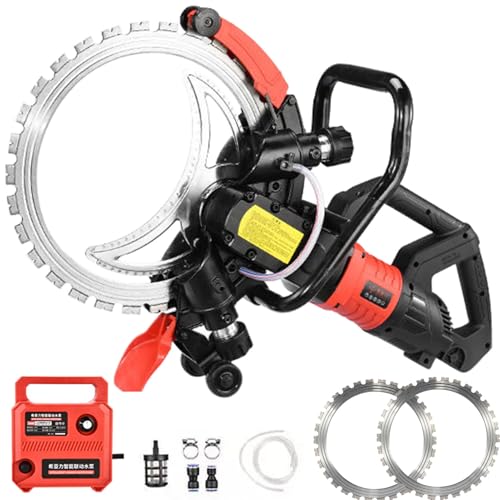 Betonsäge/Betonschneider,Brushlessringsaw mit Wasserpumpe und 2 Diamantklinge,90° Mehrwinkelschneiden,Schneidet Stahlstangen/Beton/Ziegel/Grani,8980W(290mm) von SHENGSHIYU