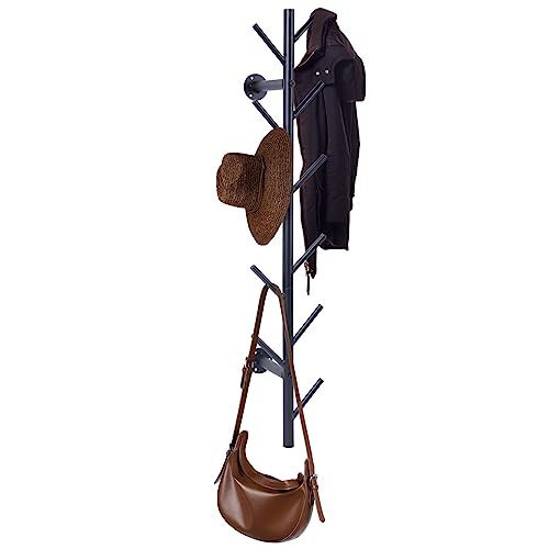 100cm Black Metal Cactus Form Wall Mounted Coat Rack, Hut Baum für Wand, Handtasche Rack mit 8 Haken, platzsparend und einfache Installation, geeignet für Wohnzimmer, Schlafzimmer (Schwarz-Y) von SHENGTIAN