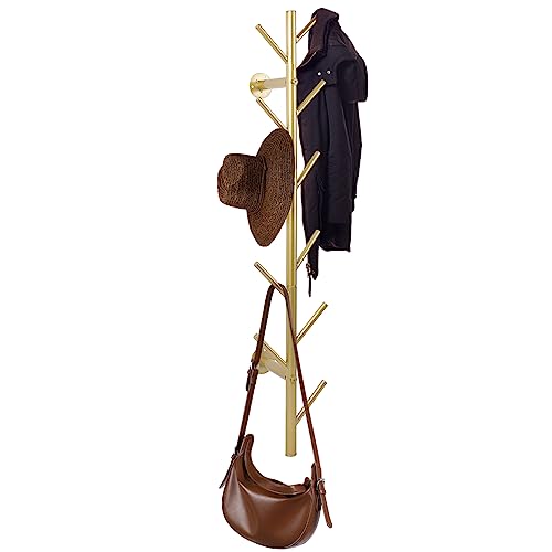 SHENGTIAN 100cm Black Metal Cactus Form Wall Mounted Coat Rack, Hut Baum für Wand, Handtasche Rack mit 8 Haken, platzsparend und einfache Installation, geeignet für Wohnzimmer, Schlafzimmer (Gold-Y) von SHENGTIAN