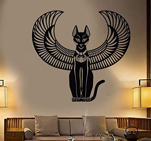 Bastet Vinyl Wandaufkleber Aufkleber Schlafzimmer Dekoration Altes Ägypten Katze Ägyptische Göttin Wandtattoo Wandbild Wohnzimmer L936 57 * 61Cm von SHENGWW