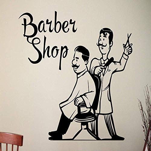 Friseur Wandaufkleber Friseursalon Vinyl Aufkleber Friseur Wanddekoration Wasserdicht Wandtattoo Kunst Wandposter 46X42Cm von SHENGWW