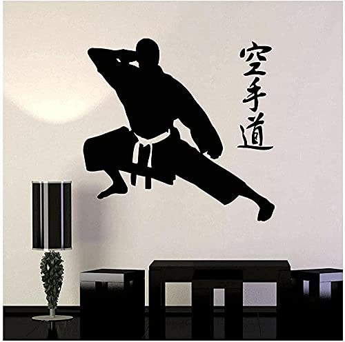 Karate Wandaufkleber Aufkleber Kampfsport Karate Kampf Kampfsport Wandaufkleber Schlafzimmer Karate Gym Dekoration 82X86Cm von SHENGWW