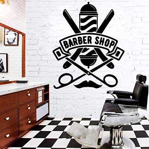 Kreative Barbershop Vinyl Wandaufkleber Tapete Dekoration Barbershop Aufkleber Aufkleber Wandbild 68X83Cm von SHENGWW